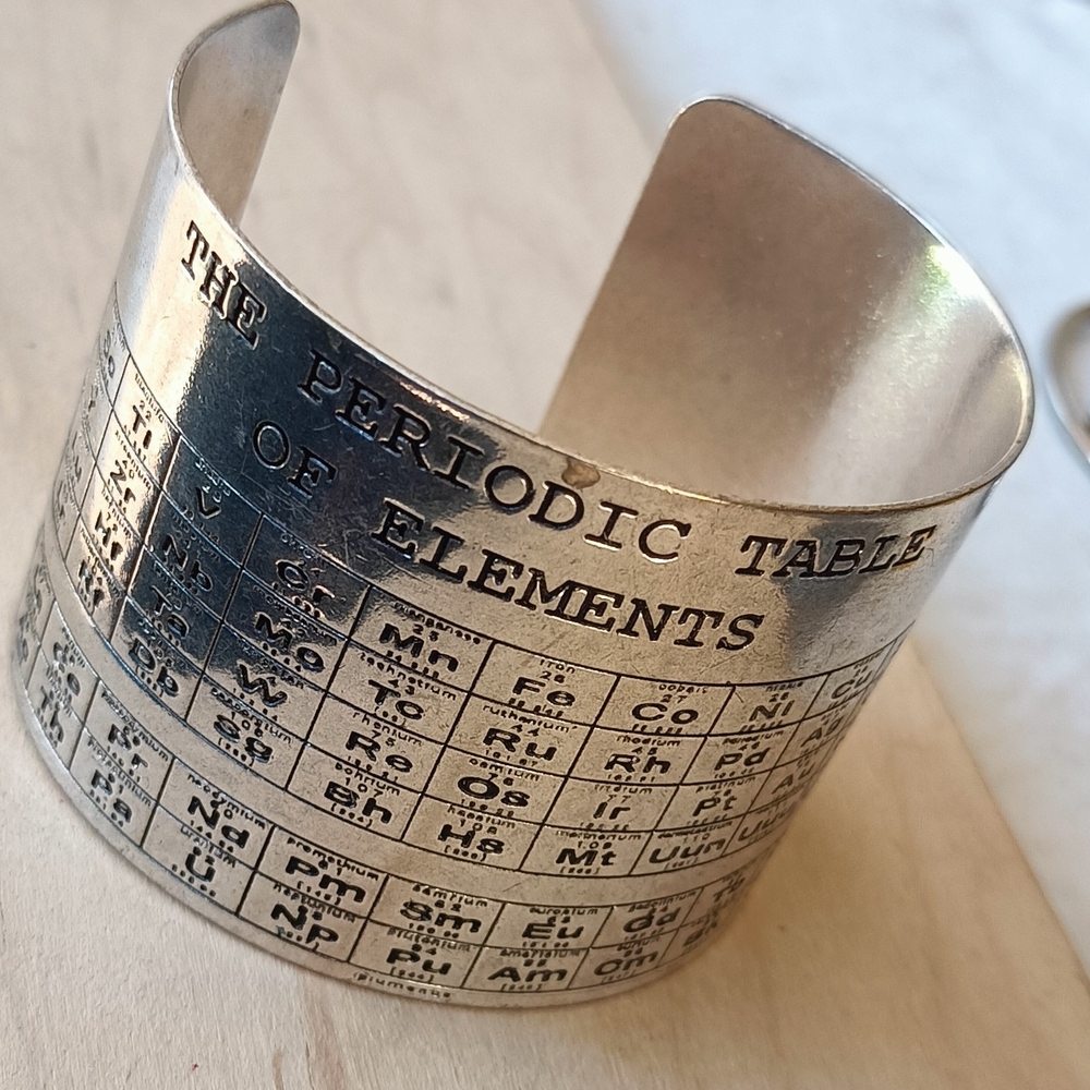 Periodic Table Cuff Bracelet - Silver Science Jewelry